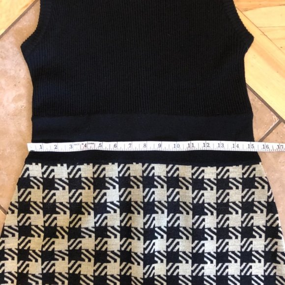 VTG Houndstooth dress long sleeveless tall sweater - Picture 7 of 8